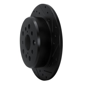 Lexus GS400 Brake Rotor (1) - Rear Right - R1 Concepts - Drilled & Slotted - Black - `98-`10